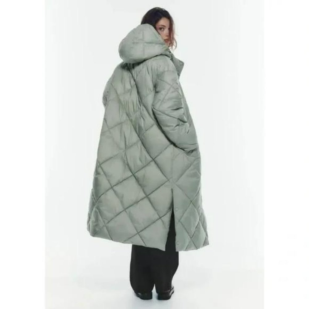 ZARA QUILTED PUFFER COAT WITH HOOD - Picture 12 of 12